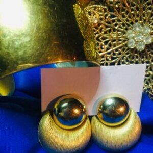 Vintage Gold Monet Doorknocker Earrings
